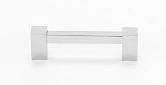 Alno Contemporary Collection 3-1/2" (89mm) Center Holes Chic Cabinet Pull 4-1/8" (104.5mm) Length in Unlacquered Brass Finish