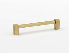 Alno Contemporary Collection 6" (152mm) Center Holes Chic Cabinet Pull 6-5/8" (168.5mm) Length in Satin Brass Finish