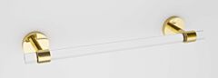 Alno Acrylic Contemporary 12" (305mm) Center to Center, 14-1/2" (368.5mm) Overall Length Towel Bar, Polished Brass