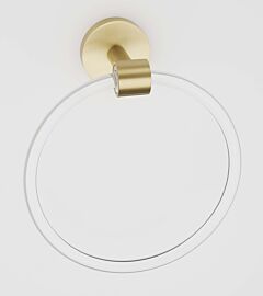 Alno Contemporary Seires 6" (152mm) Diameter Wall Mounted Acrylic Towel Ring 2" (51mm) Base Diameter in Satin Bass Finish