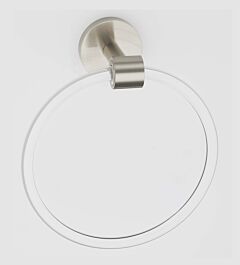 Alno Contemporary Seires 6" (152mm) Diameter Wall Mounted Acrylic Towel Ring 2" (51mm) Base Diameter in Satin Nickel Finish