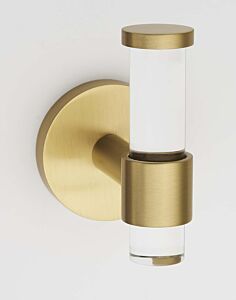 Alno Contemporary Collection Acrylic Single Robe Hook 3-1/8" (79mm) Height in Satin Brass Finish