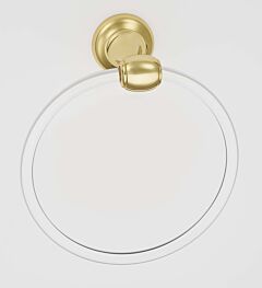 Alno Royale 6" (152mm) Diameter Acrylic Towel Ring 1-7/8" (48mm) Base Diameter in Unlacquered Brass Finish