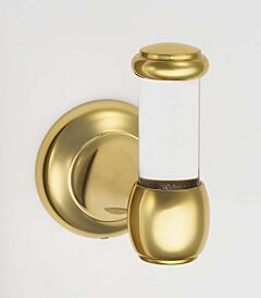 Alno Royale Contemporary Series 2-5/8" (67mm) Length Acrylic Single Robe Hook 1-7/8" (48mm) Base Diameter in Polished Brass Finish