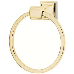 Alno Manhattan 8" (203mm) Diameter Towel Ring 2" (51mm) x 2" (51mm) Base Dimension in Unlacquered Brass Finish