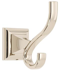 Alno Manhattan Double Robe Hook 4" (102mm) Length 2" (51mm) x 2" (51mm) Base Dimension in Polished Nickel Finish