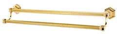 Alno Nicole Series 24" (610mm) Center to Center Double Towel Bar 26-1/2" Length in Brass Finish