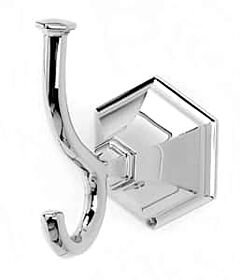 Alno Nicole Series 2-3/8" (60mm) Length Double Robe Hook 3-1/4" (82mm) Projection in Polished Chrome Finish