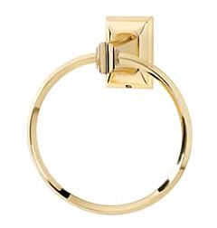 Alno Geometric Series 6" (152mm) Diameter Wall Mounted Towel Rings 3-1/4" (82mm) Projection in Polished Brass Finish