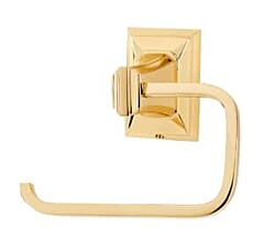 Alno Geometric Series 5-3/8" (136.5mm) Single Post Slide On Tissue Holder 3-1/4" (82mm) Projection in Polished Brass Finish