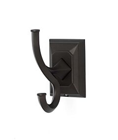 Alno Geometric Series4" (102mm) Length Wall Mounted Double Robe Hook 3-1/4" (82mm) Projection in Chocolate Bronze Finish
