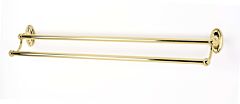 Alno Classic Series 30" (762mm) Center to Center Double Towel Bar 31-3/4" (806.5mm) Length 3/4" (19mm) Bar Diameter Polished Brass Finish