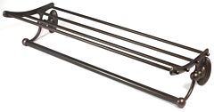 Alno Classic Series 24" (610mm) Center to Center Towel Bar with Towel Rack 25-3/4" (654mm) Length 9-1/4" (234.5mm) Projection in Chocolate Bronze Finish