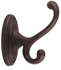 Alno Classic Series 3-1/2" (89mm) x 1-3/4" (44mm) Oval Base Dimesion Single Robe Hook 3-3/4" (96mm) Projection in Barcelona Finish