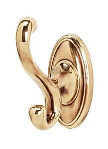 Alno Classic Series 3-1/2" (89mm) x 1-3/4" (44mm) Oval Base Dimesion Single Robe Hook 3-3/4" (96mm) Projection in Polished Antique Finish