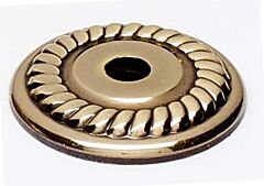 Alno Rope Design 1" (25.4mm) Diameter Cabinet Knob Backplate 1/8" (3mm) Projection in Polished Antique Finish