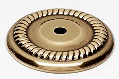 Alno Rope Design 1-1/2" (38mm) Diameter Cabinet Knob Backplate 3/16" (5mm) Projection in Polished Antique Finish