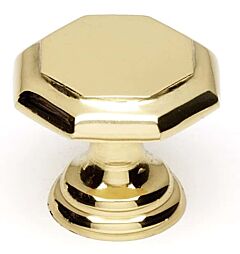 Alno Contemporary Series 1-1/8" (29mm) Overall Length Geometric Cabinet Knob 11/16" (17.5mm) Base Diameter 1" (25.4mm) Projection in Unlacquered Brass Finish