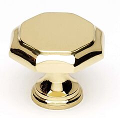 Alno Contemporary Series 1-3/8" (35mm) Overall Length Geometric Cabinet Knob 3/4" (19mm) Base Diameter 1-1/8" (29mm) Projection in Unlacquered Brass Finish