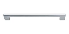Atlas Homewares Round Rail Pull Contemporary Style 7-5/8 Inch (192 mm ) Center to Center, Overall Length 8.25" Matte Chrome, Cabinet Hardware Pull / Handle