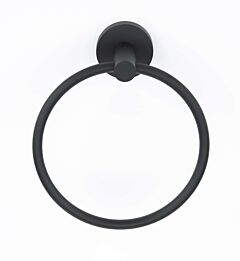 Alno Contemporary Series 6" (152mm) Diameter Towel Ring 2-3/8" (60mm) Projection Wall Mounted 2" (51mm) Brass Base Diameter in Matte Black Finish