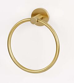 Alno Contemporary Series 6" (152mm) Diameter Towel Ring 2-3/8" (60mm) Projection Wall Mounted 2" (51mm) Brass Base Diameter in Satin Bass Finish