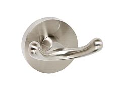 Alno Contemporary Series 2" (51mm) Base Diameter Bath Robe Double Hook 2-1/2" (64mm) Projection in Satin Nickel Finish