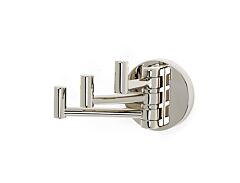 Alno Contemporary Series 2" (51mm) Base Diameter Bath Robe Triple Swivel Hook 3-3/8" (86mm) Projection in Polished Nickel Finish