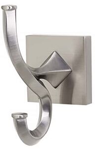 Alno Contemporary Series 4" (102mm) Lenght Doble Robe Hook 3-1/8" (79mm) Projection in Satin Nickel Finish