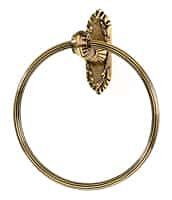 Alno Ribbon & Reed 7" (178mm) Diameter Towel Ring 3-7/16" (87mm) Projection in Polished Antique Finish