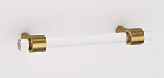 Alno Acrylic Collection 3" (76mm) Center to Center Cabinet Pull 4-1/8" (104.5mm) Length in Satin Brass Finish