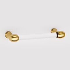 Alno Acrylic Collection 4" (102mm) Center to Center Cabinet Pull 4-3/4" (121mm) Length in Unlacquered Brass Finish