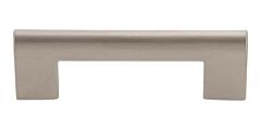 Atlas Homewares Round Rail Pull Contemporary Style 3 Inch (76mm ) Center to Center, Overall Length 3.75" Brushed Nickel, Cabinet Hardware Pull / Handle
