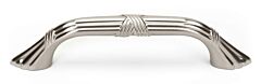 Alno Ribbon & Reed 3 1/2 Inch Center to Center, 4 3/4 Inch Overall Length Satin Nickel Cabinet Hardware Pull / Handle