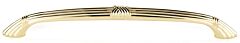 Alno Ribbon & Reed 6 Inch Center to Center, 7 5/8 Inch Overall Length Polished Brass Cabinet Hardware Pull / Handle