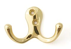 Alno Robe Hooks Collection Double Robe Hook, Polished Brass
