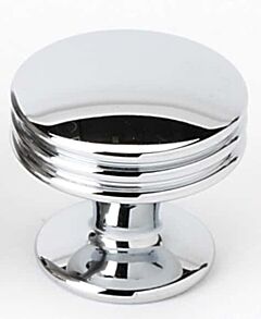 Alno Contemporary Style Polished Chrome Cabinet Hardware Knob, 1-1/8" (29mm) Diameter