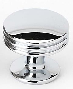 Alno Contemporary Style Polished Chrome Cabinet Hardware Knob, 1-3/8" (35mm) Diameter