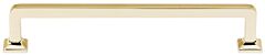 Alno Millennium 6 Inch Center to Center, 6 5/8 Inch Overall Length Unlacquered Brass Cabinet Hardware Pull / Handle