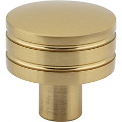 Atlas Homewares Griffith Collection Warm Brass Round Cabinet Hardware Knob,1-1/4" (32mm) Diameter