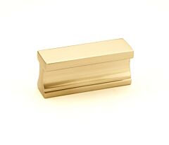Alno Linear 1 1/2 Inch Center to Center, 2 Inch Overall Length Satin Brass Cabinet Hardware Pull / Handle