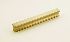 Alno Linear 6 Inch Center to Center, 6 1/2 Inch Overall Length Satin Brass Cabinet Hardware Pull / Handle