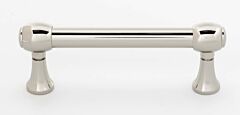 Alno Royale 3 Inch Center to Center, 3 3/4 Inch Overall Length Polished Nickel Cabinet Hardware Pull / Handle