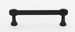 Alno Royale 3-1/2" (89mm) Center to Center, 4-1/4" (108mm) Overall Length Matte Black Cabinet Hardware Pull / Handle
