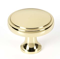 Alno Royale Traditional 1-1/2" (38.5mm) Diameter Round Cabinet Drawer Knob, Unlacquered Brass