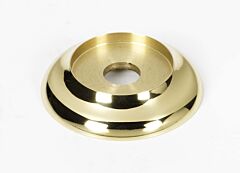 Alno Royale 1-1/8" (29mm) Diameter Round Cabinet Drawer Knob Backplate/Rosette, Unlacquered Brass