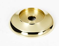 Alno Royale 1-1/4" (32mm) Diameter Round Cabinet Drawer Knob Backplate/Rosette, Unlacquered Brass