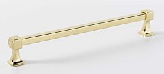 Alno Cube 8" (203mm) Center to Center, 8-5/8" (219mm) Overall Length, Polished Brass Cabinet Hardware Pull / Handle