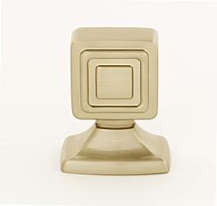 Alno Cube 1" (25.4mm) Overall Length Rectangle Cabinet Drawer Knob, Satin Brass