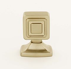 Alno Cube 7/8" (22mm) Overall Length Rectangle Cabinet Drawer Knob, Satin Brass